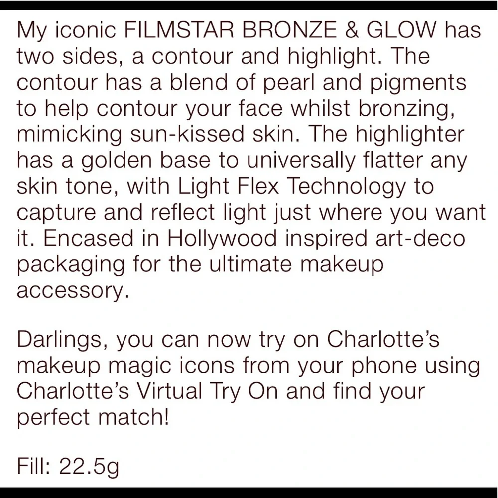 💥 CHARLOTTE TILBURY FILMSTAR BRONZE & GLOW MEDIUM - DEEP